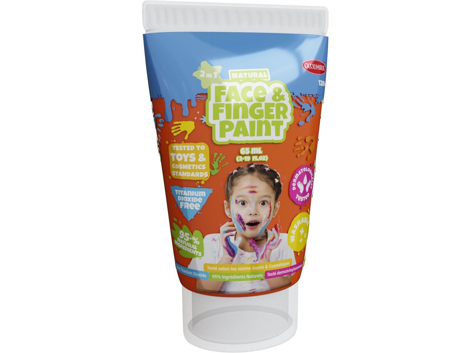 Boti Natural Face & Fingerpaint Tube - Orange 65ml Boti Natural Face & Fingerpaint Tube - Orange 65ml